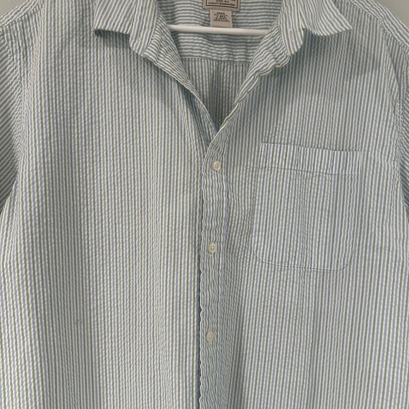 L.L. Bean Men's Green and blue Striped Casual Shirt 100% cotton size L - Picture 6 of 7